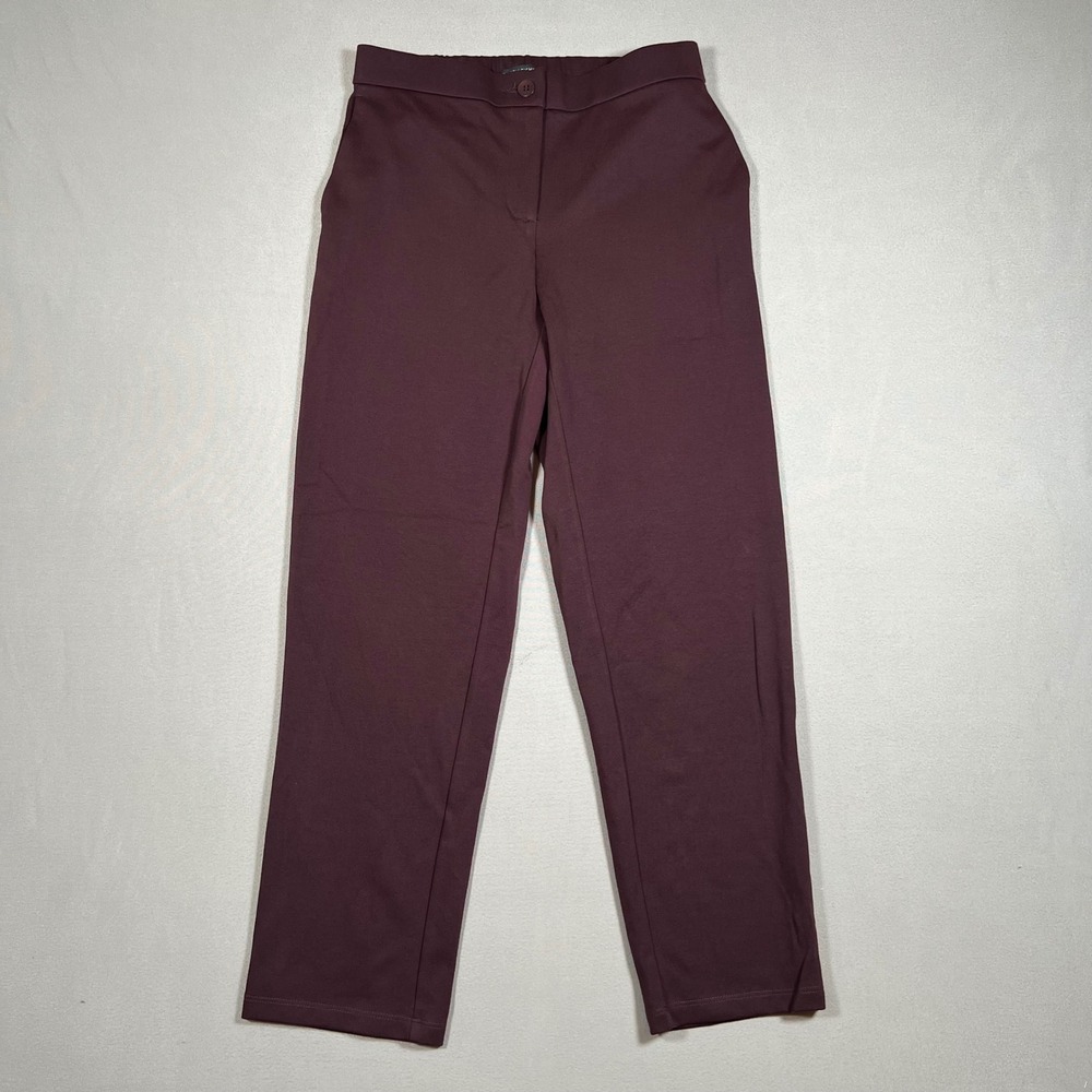 Eileen Fisher Pants Womens XS Red Burgundy Lyocell Stretch Straight Leg Trousers
